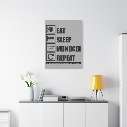 Matte Canvas, Stretched, 1.25" Eat, Sleep, MONOGO!, Repeat