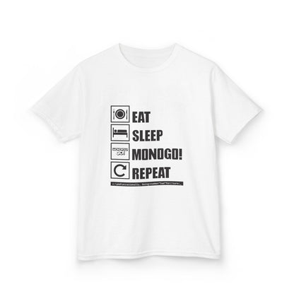 Eat, Sleep, MONOGO!, Repeat . Kids Heavy Cotton™ Tee