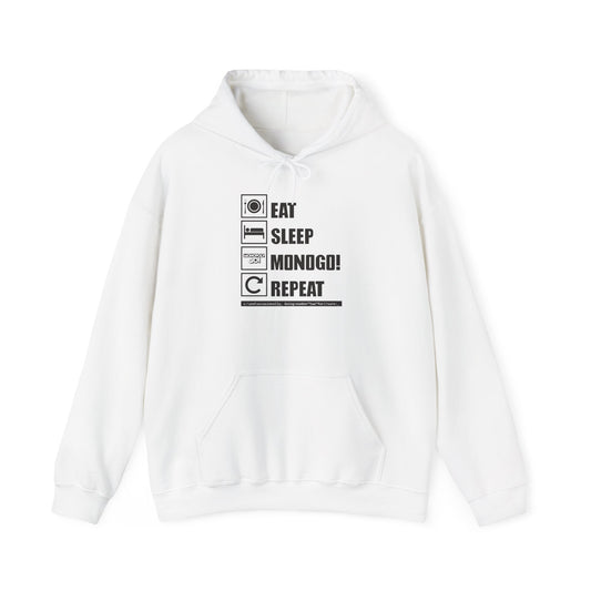 Eat, Sleep, MONOGO!, Repeat . Unisex Heavy Blend™ Hooded Sweatshirt