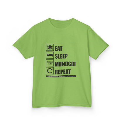 Eat, Sleep, MONOGO!, Repeat . Kids Heavy Cotton™ Tee