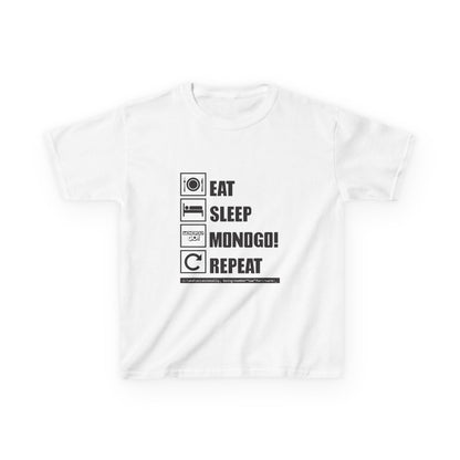 Eat, Sleep, MONOGO!, Repeat . Kids Heavy Cotton™ Tee