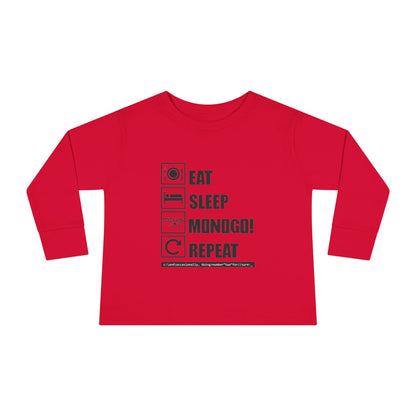 Eat, Sleep, MONOGO!, Repeat. Toddler Long Sleeve Tee