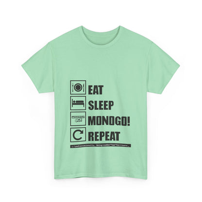 Eat, Sleep, MONOGO!, Repeat. Unisex Heavy Cotton Tee